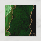 RSVP Website Groene Agate Gold Glitter Wedding Vierkante Visitekaartje (Achterkant)