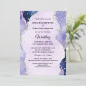 *~* RSVP Website Lavendel AGATE Waves AR13 Huwelij Kaart (Staand voorkant)
