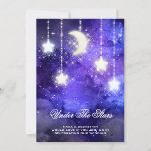 *~* RSVP Website MOON STARS Cosmic AR14 Wedding Kaart