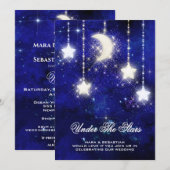 *~* RSVP Website MOON STARS Hemelse AR14 Huwelijk Kaart (Voorkant / Achterkant)