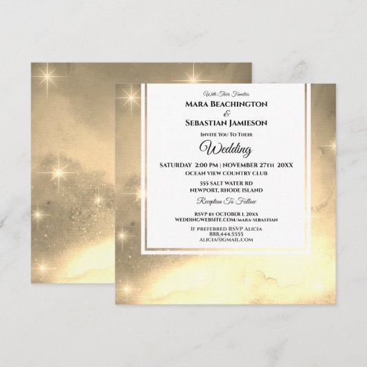 *~* RSVP Website Nebula Galaxy Celestial Wedding Kaart (Voorkant / Achterkant)