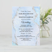 *~* RSVP Website - Ocean AGATE Blue AR13 Wedding Kaart (Staand voorkant)