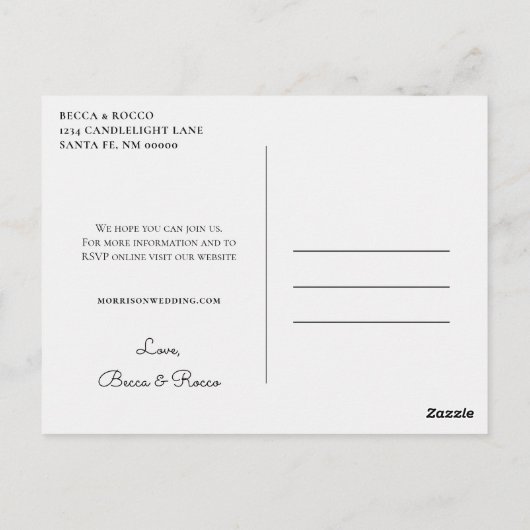 RSVP-website over blauwe Waterverf bruiloft Briefkaart (Achterkant)