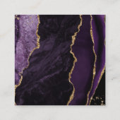 RSVP Website Paars Agate Gold Glitter Weddenschap Vierkante Visitekaartje (Achterkant)