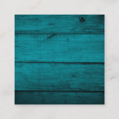 RSVP Website Rustic Blue Wood Weddenschap Vierkante Visitekaartje (Achterkant)