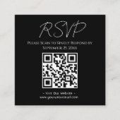 RSVP Website Rustic Blue Wood Weddenschap Vierkante Visitekaartje (Voorkant)