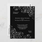 RSVP-website van Chic black Gray Wedding Briefkaart (Voorkant / Achterkant)