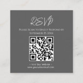 RSVP Website - Zwarte Agate Gold Glitter Weddensch Vierkante Visitekaartje (Voorkant)