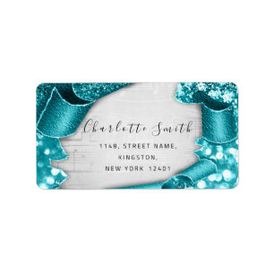 RSVP Weddenschap 3D Blauwgroen Groen Glitter Music Etiket