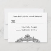 RSVP-weddenschap bij Ecru Peach Damask RSVP Kaartje (Achterkant)