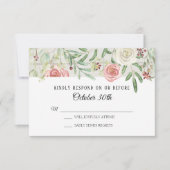 RSVP Weddenschap Blush Ivory Roos Rustic Wooden Pl Kaart (Voorkant)