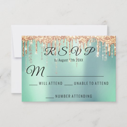 RSVP Weddenschap Bridal Roos Gold Drip Coral Mint (Voorkant)
