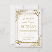 RSVP Weddenschap Cream White Gold Hearts (Voorkant)