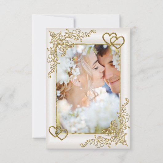 RSVP Weddenschap Cream White Gold Hearts (Achterkant)