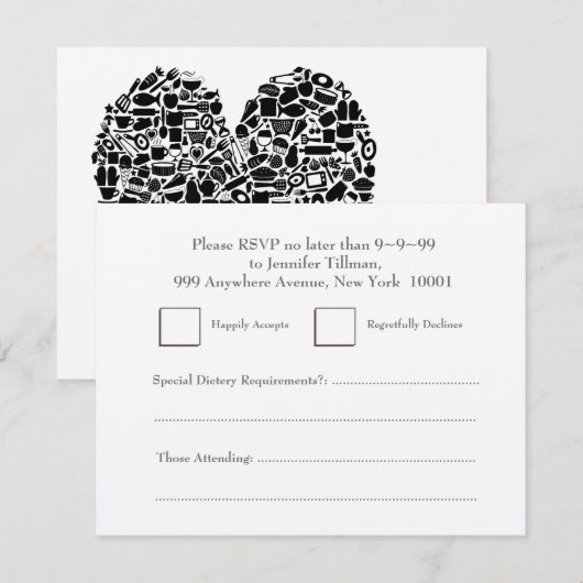 RSVP Weddenschap Foodies Heart Silver Response (Voorkant / Achterkant)