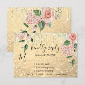 RSVP Weddenschap Glitter Bridal Mint Glitter Gold Kaartje (Voorkant / Achterkant)