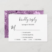 RSVP Weddenschap Glitter Bridal White Violet Paars (Voorkant / Achterkant)