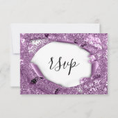 RSVP Weddenschap Glitter Bridal White Violet Paars Kaartje (Achterkant)