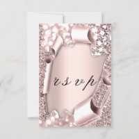 RSVP Weddenschap Glitter Lijst 3D Roos Blush