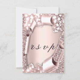 RSVP Weddenschap Glitter Lijst 3D Roos Blush Kaartje