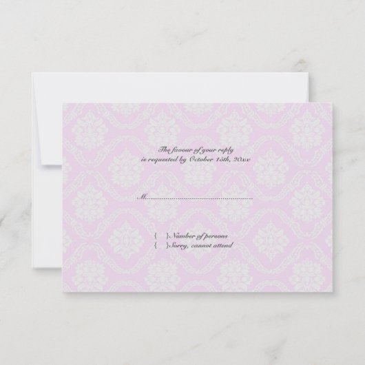 RSVP Weddenschap Indische stijlkaart (Achterkant)