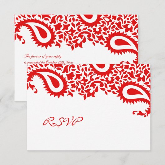 RSVP Weddenschap Indische stijlkaart (Voorkant / Achterkant)