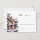 RSVP Weddenschap Invoegen New Orleans Frans kwarta Kaart (Voorkant)