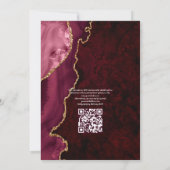 RSVP Weddenschap met Bourgogne en Gold Agate QR Co Kaart (Achterkant)