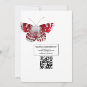 RSVP Weddenschap met rode en zilveren  Roos QR-cod Kaart (Achterkant)