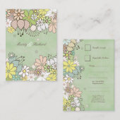 RSVP Weddenschap Neutrale bloemen DIY Aangepaste k Informatiekaartje (Voorkant / Achterkant)