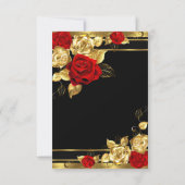 RSVP Weddenschap Red Gold Rozen Black Gold Foto (Achterkant)