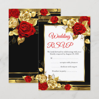 RSVP Weddenschap Red Gold Rozen Black Gold Foto