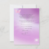 RSVP Weddenschap Roze Lila ringstoot Kaart (Achterkant)