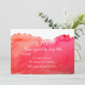 RSVP-weddenschap ruby red boho modern waterverf Kaart (Staand voorkant)