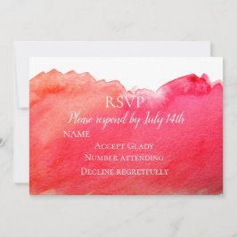 RSVP-weddenschap ruby red boho modern waterverf Kaart