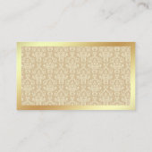 RSVP Weddenschap Website crème en Gold Damask QR C Informatiekaartje (Achterkant)