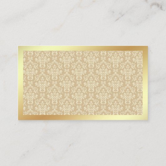 RSVP Weddenschap Website crème en Gold Damask QR C Informatiekaartje (Achterkant)