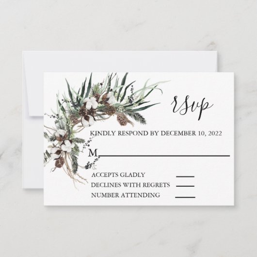 RSVP Weddenschap Winter Cotton Foliage Kerstmis (Voorkant)