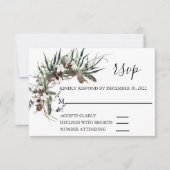 RSVP Weddenschap Winter Cotton Foliage Kerstmis Kaartje (Voorkant)