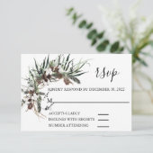 RSVP Weddenschap Winter Cotton Foliage Kerstmis Kaartje (Staand voorkant)