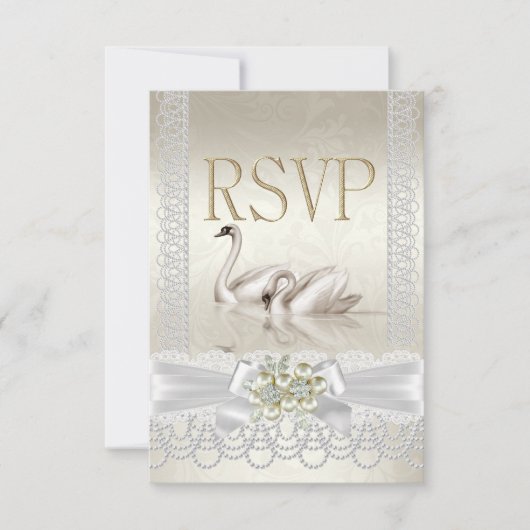 RSVP Weddenschappen White Pearl Lace Damask (Voorkant)