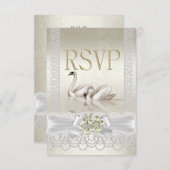RSVP Weddenschappen White Pearl Lace Damask (Voorkant / Achterkant)