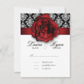 RSVP Weddenschapskaart Red Rose Damask (Voorkant)