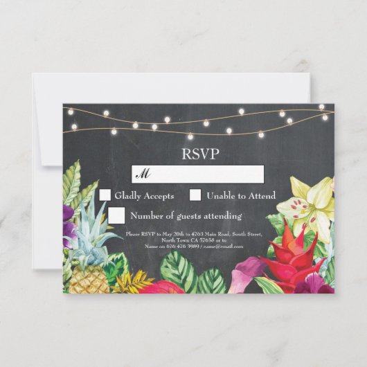 RSVP Wedding Aloha Tropische Kaarten (Voorkant)