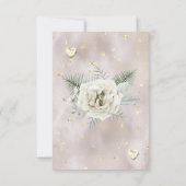 RSVP Wedding Beige Gold White Rose Hearts Glitter (Achterkant)