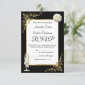 RSVP Wedding Black Champagne Gold Pearl (Staand voorkant)