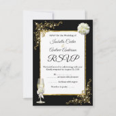 RSVP Wedding Black Champagne Gold Pearl Kaartje (Voorkant)