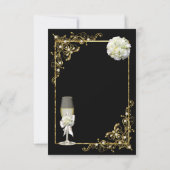 RSVP Wedding Black Champagne Gold Pearl Kaartje (Achterkant)