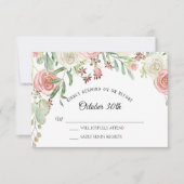 RSVP Wedding Bleek Blush Ivory Rozen Floral Kaart (Voorkant)