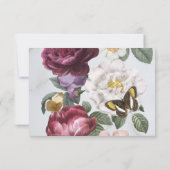 RSVP Wedding Bloom Bloemen Vlinder Vintage Kaart (Achterkant)